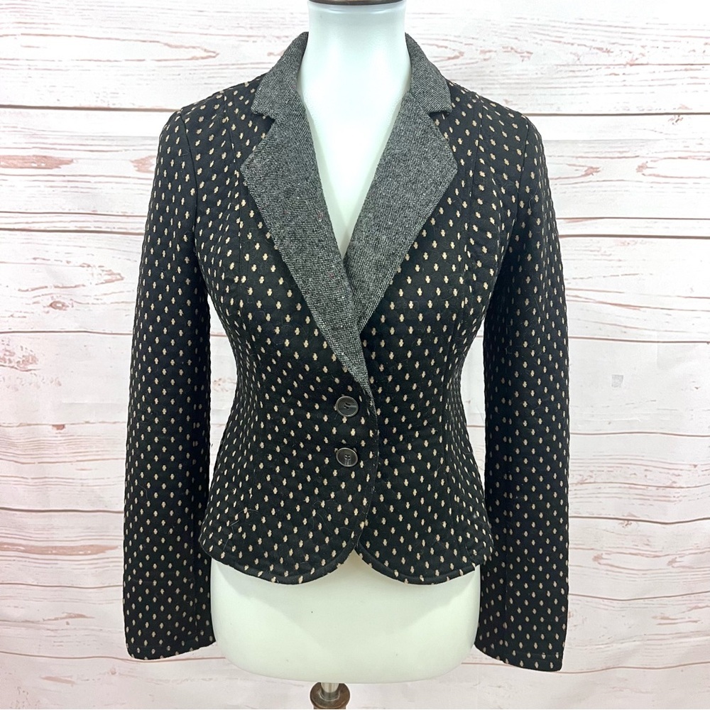 Free People Diamond Textured Polka Dot Sweater Knit Blazer